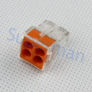 

100Pcs PCT-104 wiring connector For Junction box 4 pin conductor terminal block