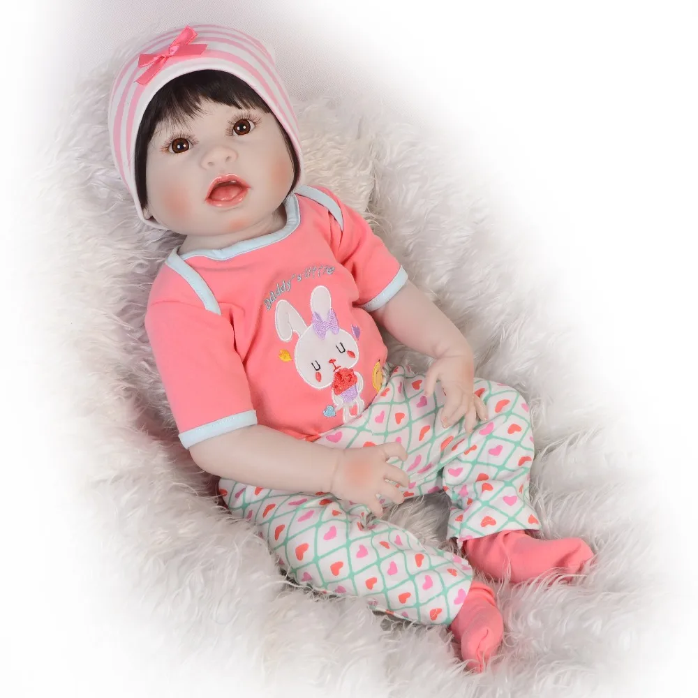 23 дюймов Bebes Reborn Девочка Кукла полный силиконовый винил reborn baby куклы реалистичные принцесса детская игрушка для детей день подарки