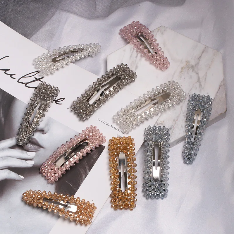 

1Pc Bling Crystal Hairpins Headwear for Women Girls Rhinestone Hair Clips Pins Barrette Styling Tools Accessories