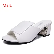 New Women Gladiator Sandals Slippers Women Leather Open Toe High Heels Pumps Shoes Summer Chunky Heel Sexy Female Sandals 5CM summer open toe sandals metal snake decor woman black sexy pumps metallic gold design thin heel suede female gladiator sandals