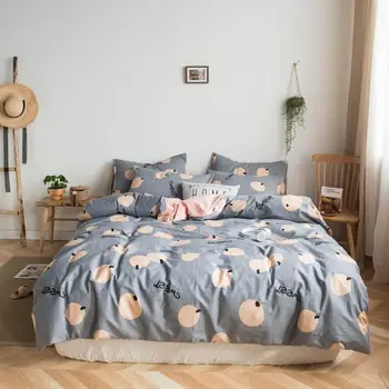 

2019 Orange Fruit Grey Bed Cover Duvet Cover Set Cotton Bedding Set Bedlinens Twin Queen King Flat Sheet Fitted Sheet