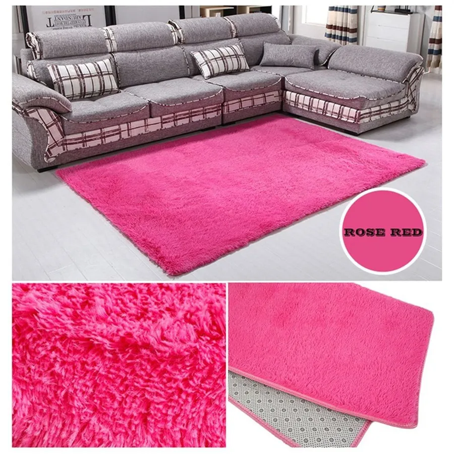 

80x160cm Fluffy Rugs Anti-Skid Carpet Shaggy Area Rug Floor Mat Super Soft Indoor Smooth Floor Rugs for Living Room Bedroom