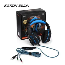 KOTION EACH G2000 2,0 Игровые наушники стерео гарнитура глубокий бас стерео проводные геймерские наушники с микрофоном с подсветкой для ПК ноутбука