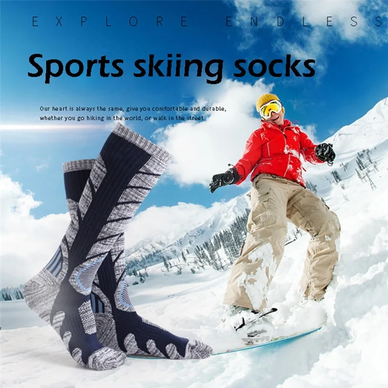 1Pair Winter Warm Men Women Thermal Skiing Socks Thick Cotton Sports Snowboard Cycling Skiing Soccer Socks Leg Warmers Long Sock