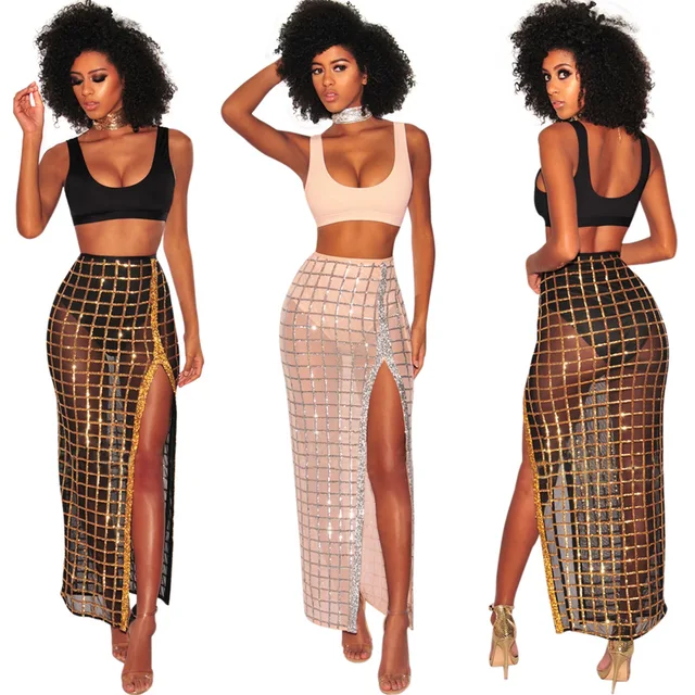 Special Price Women's Sets Shiny Striped Sequins Patchwork Long Skirt Short Cropped Top Strapless Female Suits Two-piece Suit Women Set Summer Special Price Women's Sets Shiny Striped Sequins Patchwork Long Skirt Short Cropped Top Strapless Female Suits Two-piece Suit Women Set Summer