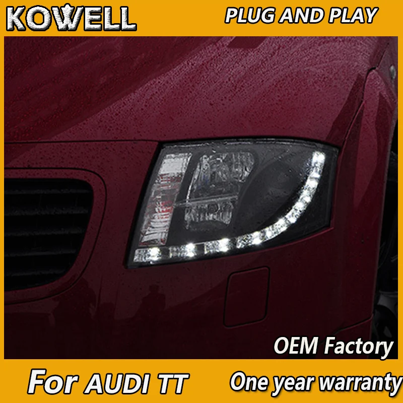 KOWELL Car Styling for Audi TT LED Headlight 1999 2006 Headlight Bi