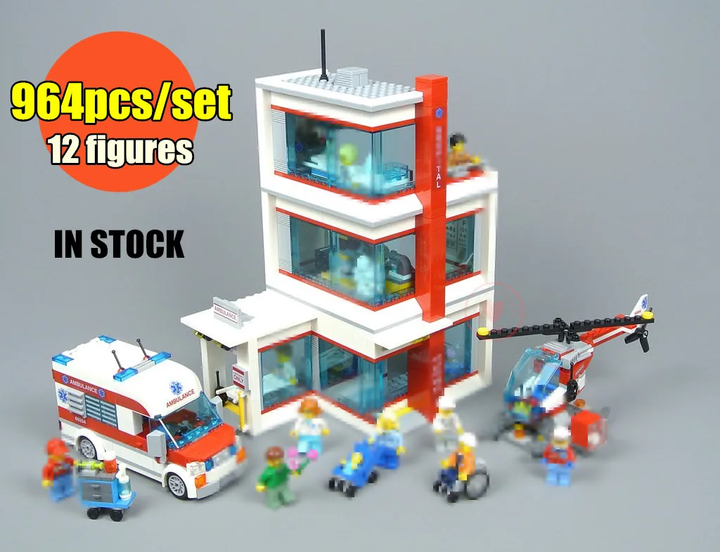 

New City Love Hospital ambulance fit legoings city Hospital figures creator Model Building Blocks Bricks 60204 DIY toys kid Gift