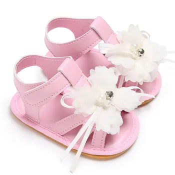 

2018 Brand New Pram Newborn Toddler Baby Girls BoysToddler Summer Girl Crib Shoes Newborn Flower Anti-slip Baby Sneakers Sandals