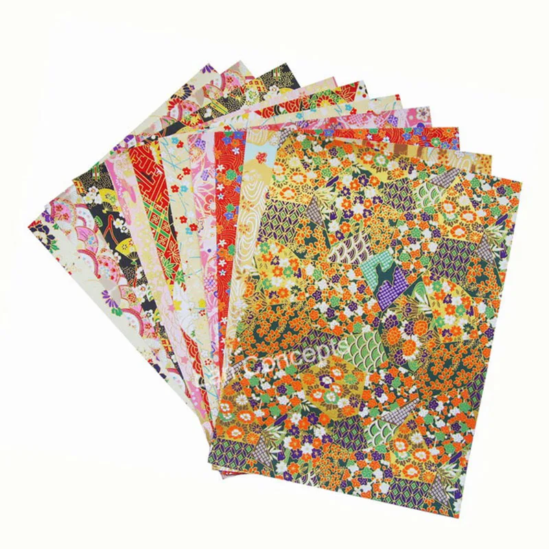 50x60 cm 일본 종이 접기 종이 Washi 종이 Yuzen 종이 Chiyogami DIY 선물 공예 스크랩북-50 개/몫 혼합 디자인