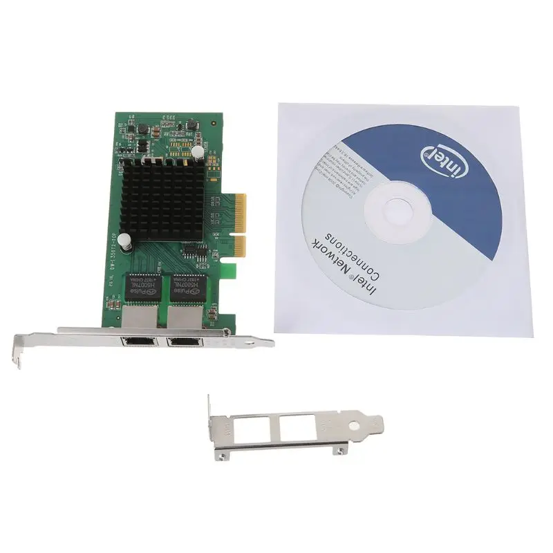 Intel I350-T2-QY PCI-E 4X сервер двойной RJ45 Порты и разъёмы Gigabit Ethernet LAN Intel i350AM2 1G сетевой карты