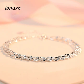 

16+3.5cm 925 Sterling Silver hollow Bracelet female folk style simple High quality female jewelry lovers gift free lettering