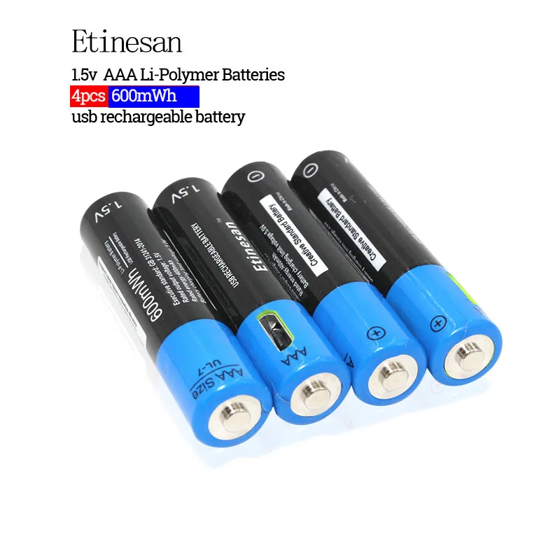 Новый аккумулятор! 4 шт./лот Etinesan 1 5 V AAA 600mwh литий-полимерная литий-ионная