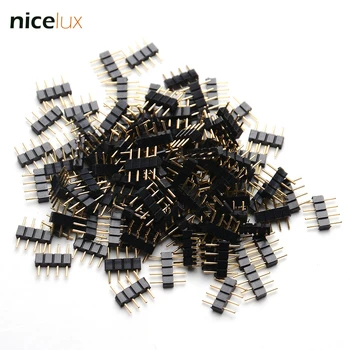 

100pcs/lot 4 Pin RGB Needle Connector Adapter Male Type Double 4 Pin DIY Small Part for 3528 5050 LED RGB Strip Lights Insert