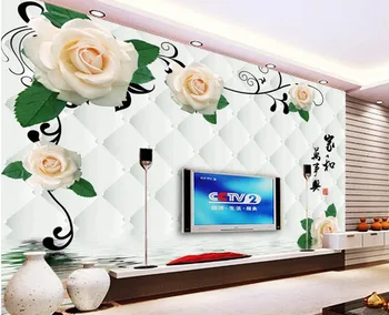 

custom 3d wallpaper Rose reflections 3D background wall 3d wallpaper for room flower wallpaper