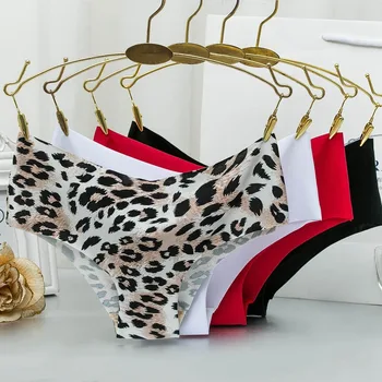 

Women's Leopard Print Panties Breathable Briefs Ultra-Thin Low Waist Panties Female Underwear