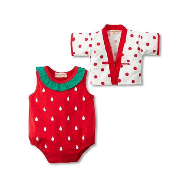 2pcs Set Summer Kimono Baby Clothes Fruit Strawberry Watermelon Baby
