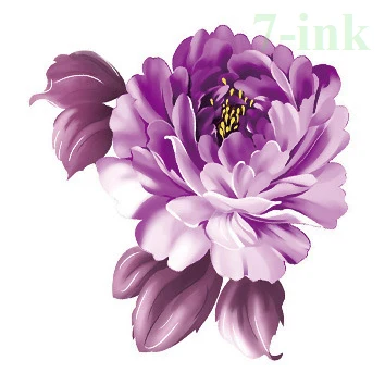 039 Cc 21 6x6 Cm Petite Fleur Tatouage Couleur Violet Pivoine Temporaire Tatouages Autocollant Transfert Deau Faux étanche Tatoo Gril Femmes In