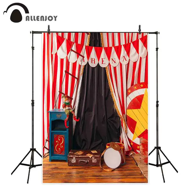 Allenjoy Thin Vinyl photograph backdrop wood floor circus birthday decorate customize camera photography backdrops photo studio