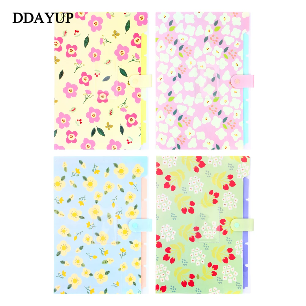 Small Fresh Floral Printed Document File Folder Clipboard Folder for ...