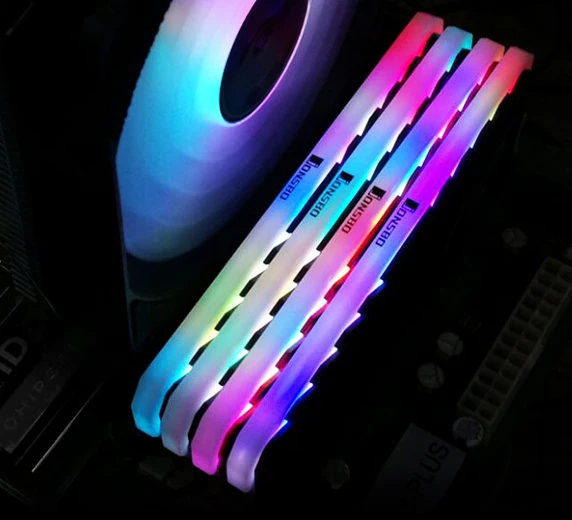 

JONSBO Desktop/pc RAM Heatsink Cooler Shell RGB 256 Color Automatic Change Aluminum Heat Sink RAM Cooler Vest Black/White/Red