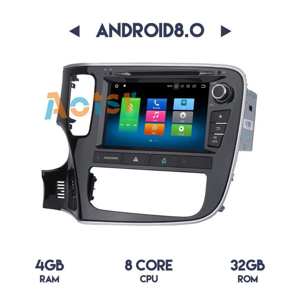 Perfect 8"Android 8.0 Octa Core Car GPS for Mitsubishi Outlander 2014-2017 DVD Player Stereo Auto Radio Head unit Multimedia Video 1