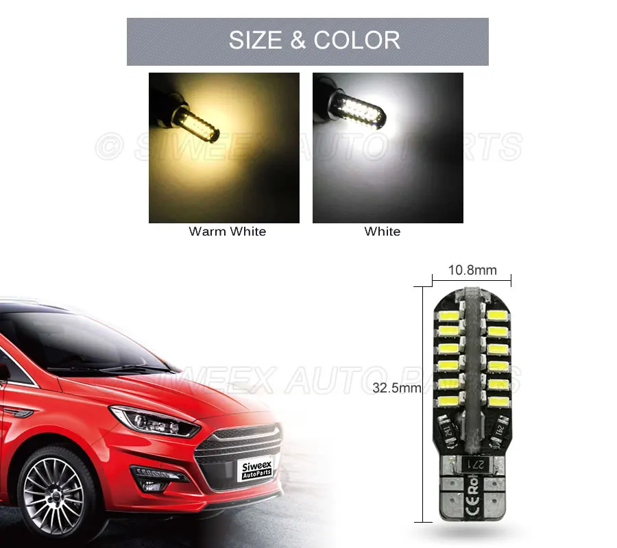 T10 48 SMD 3014 Canbus светодиодный авто светильник W5W 194 ошибок теплые белые светодиодные
