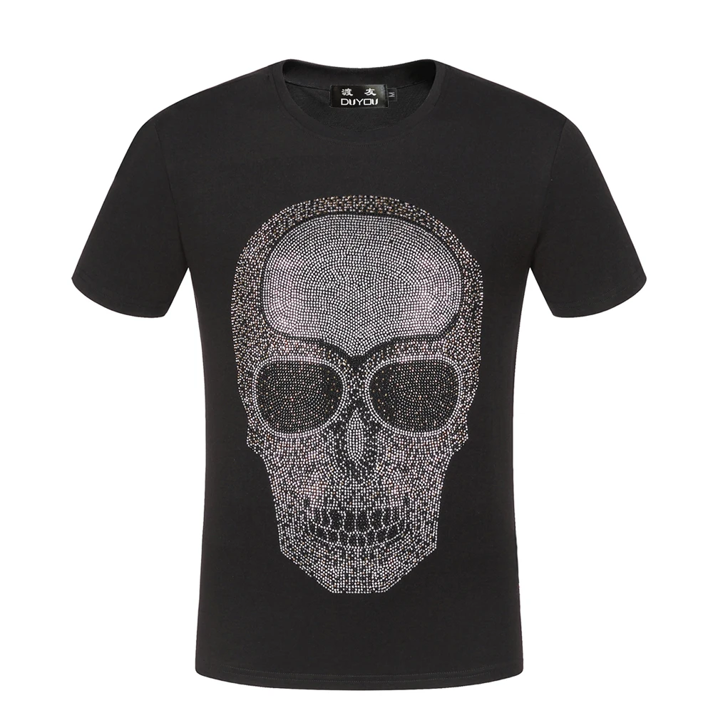 

PP bag packaging!Mens Designer T Shirt Men Short Sleeves Tshirt Cotton Top Tees Summer Crystal Robot head Printed Brand T Shirts