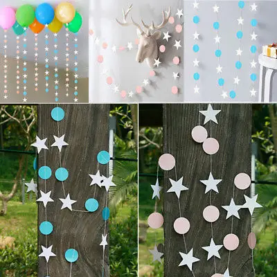 

2M Paper Stars Wedding Birthday Party Banners Streamers Baby Kids Room Hanging Decoration Garlands Home Banners Decals