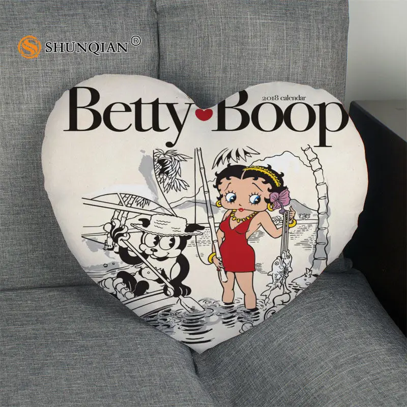 Betty Boop горячая Распродажа наволочка в форме сердца на заказ Наволочка на молнии для свадьбы для дома или офиса, декоративные, размер 41x36 см, 47x42 см - Цвет: 6
