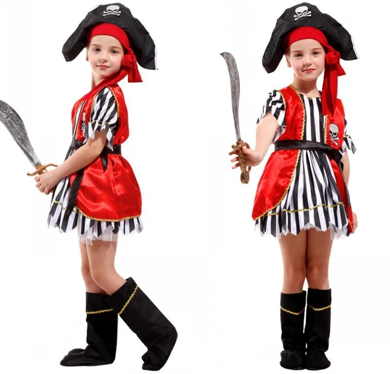 

kids pirate clothing girls boy girl cosplay pirates in the caribbean captain jack sparrow halloween costume for kids dress