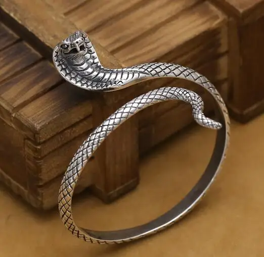 Женский Браслет манжета из серебра 925 пробы|silver snake bangle|women banglesbangle vintage |