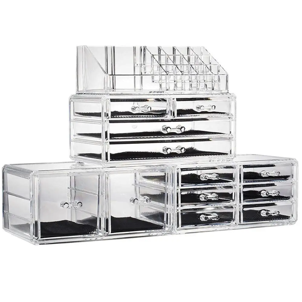 12 Containers Drawers Makeup Organizer Jewelry Storage Acrylic