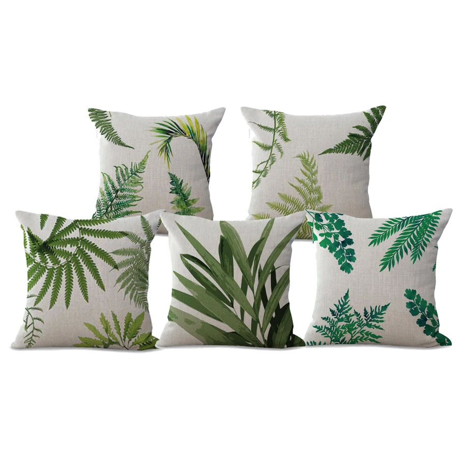 Manufacturers Selling Green Plants Leaves Printing Cotton Linen