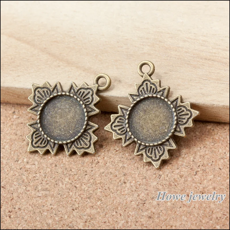 48pcs pendant Photo Frame Antique bronze Pendant European Style jewelry