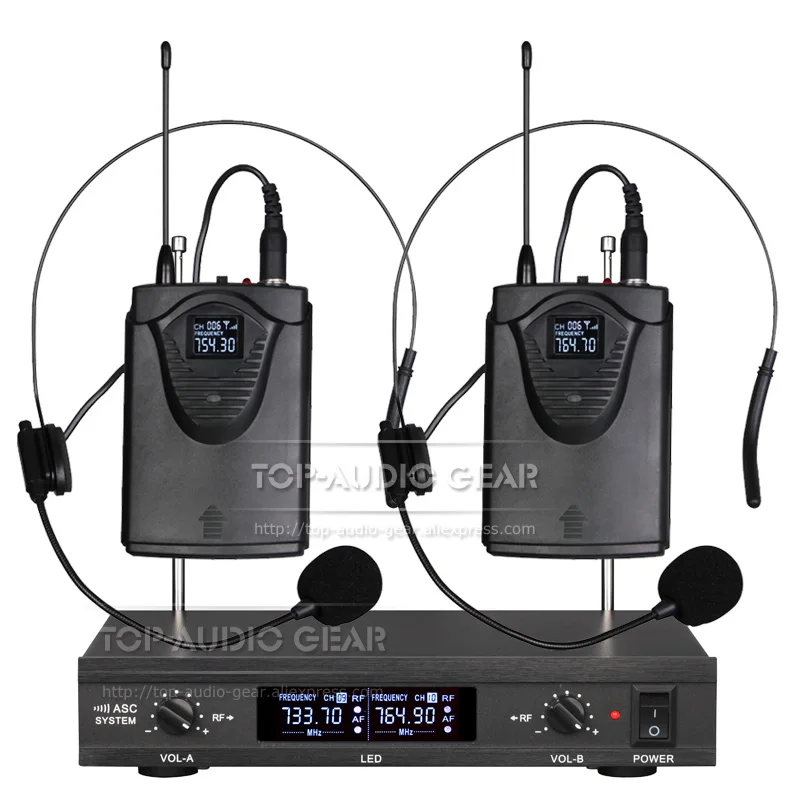 2 x наушники гарнитура ручной петличный микрофон Беспроводная микрофонная система для PA Усилитель Аудио Микшер сценическая Конференц-станция KTV - Цвет: Bodypack Headset Mic