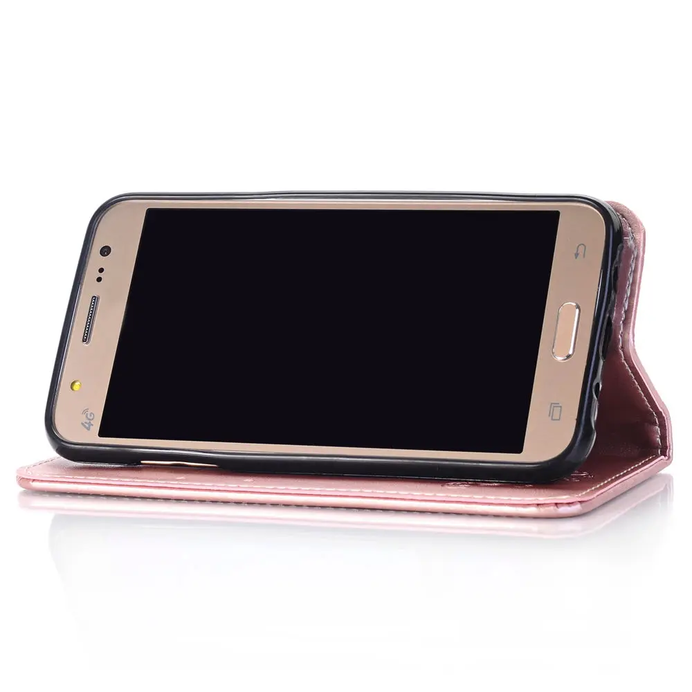 Флип чехол для Samsung Galaxy J3 2016 SM J320F J320FN телефона кожаный J320H J320F/DS 3 J розовая