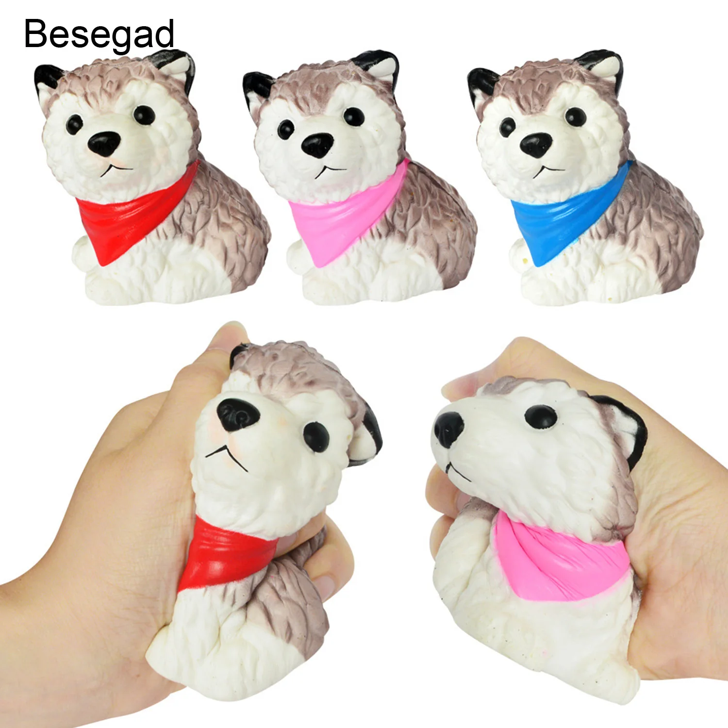 

Besegad Cute Jumbo Big Kawaii Animals Squishy Husky Dog Squshi Toy Super Slow Rising for Relieves Stress Anxiety Random Color