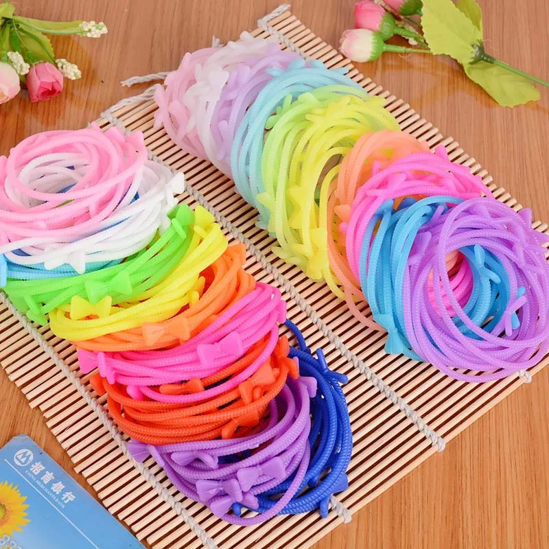 bracelet wristband twist bow glow in the dark luminous silicone