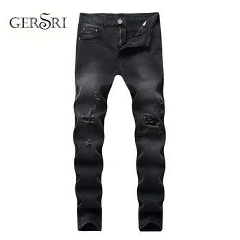 

Gersri Jeans Men Patchwork Destry Brand Comfortable Cropped Pants Man Cowboys Demin Pants Male Dropshipping