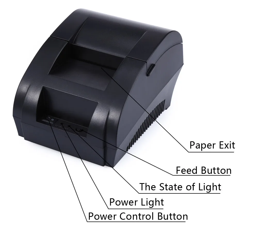 ZJ-5890K 58 мм Термопринтер USB порт ECS POS Чековая печатная машина 70 мм/сек. 203 dpi для супермаркета PK H58