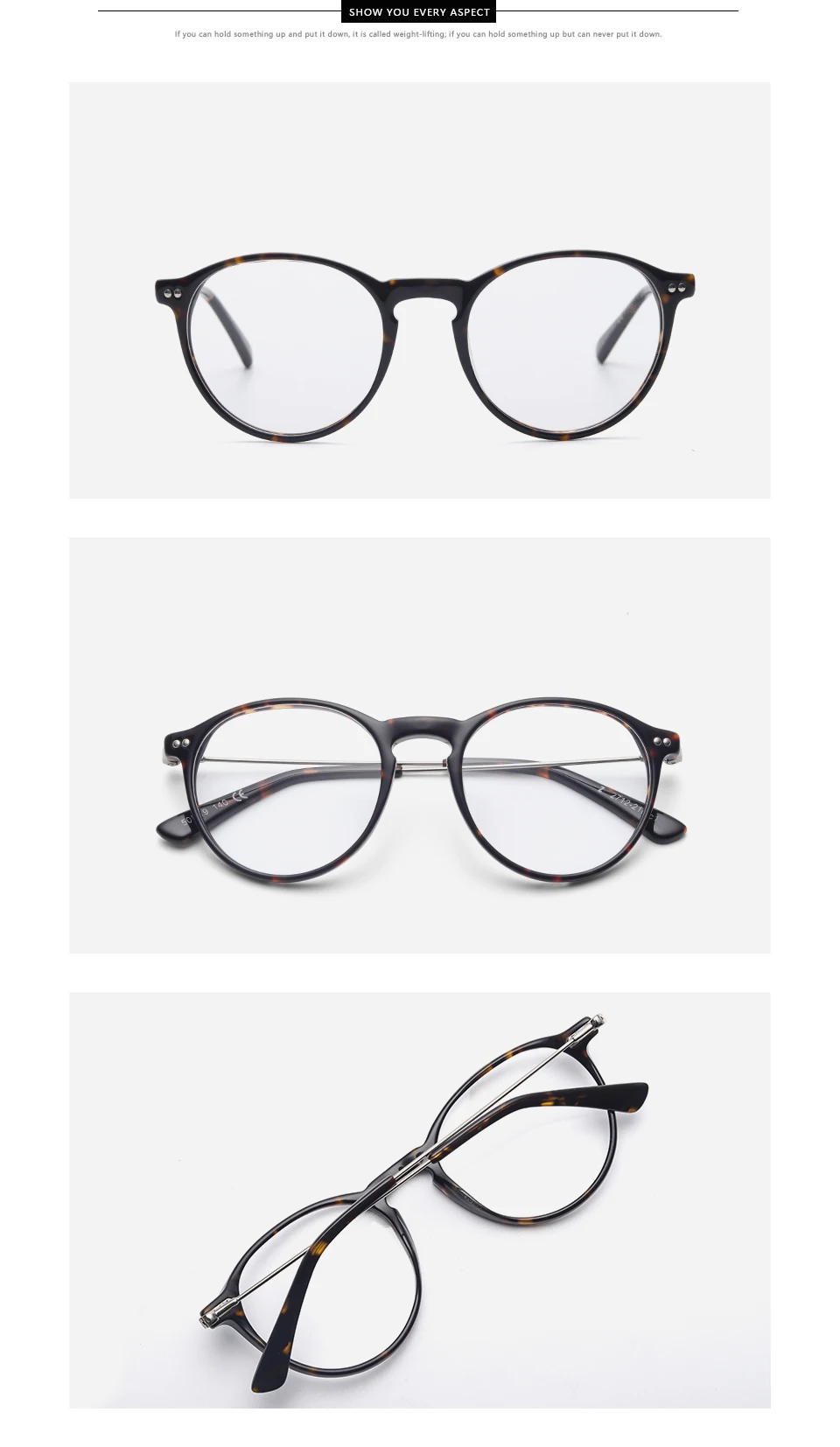 Accetate, мужские и женские очки, оправа, Круглый рецепт, Ретро стиль, прозрачный, близорукость, оптический ретро модная оправа для очков#2712-216