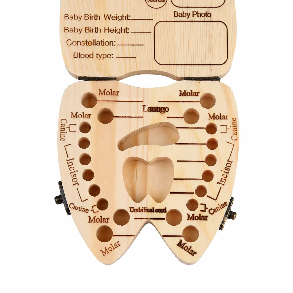 Модные зуб Коробка органайзер для ребенка Для мальчиков и девочек молочных зубов безопасно для деревянный ящик для хранения зуб шкатулка lanugo ребенка режутся зубы коробка горячая распродажа