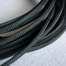 Free shiping High quality 20meters/lot Three wire encryption 6mm black expandable braided tube mesh woven PET braided tube