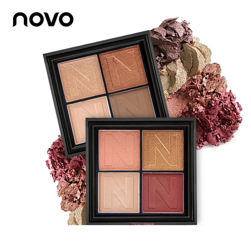 Novo 4色アイシャドウパレットnakedメイクアイシャドウグリッターきらめきシェードとライト輪郭パレットマットプロフェッショナルアイシャッド Shade And Light Shade And Light Contourlight Contour Aliexpress
