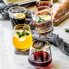 Экологичный прозрачный 8 унций 10 унций 11 унций позолоченный Окантованный стеклянный сок для пива напитков винный стеклянный бар вечерние блага 6 шт/лот DEC424