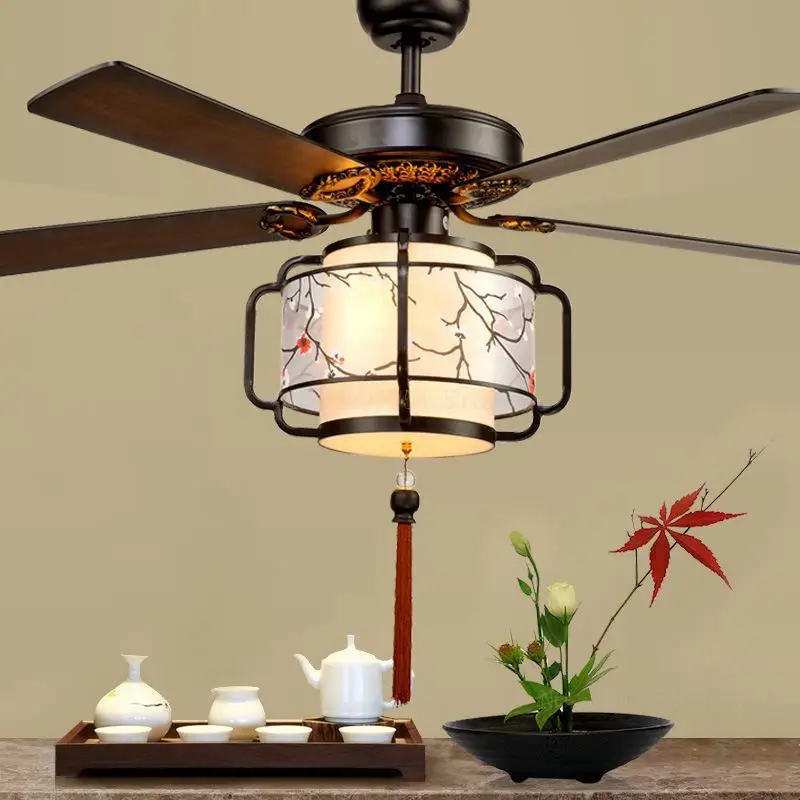 Chinese 42 Inch Antique Ceiling Fan Light Wood Leaf Silent Chinese 42 Inch Antique Ceiling Fan