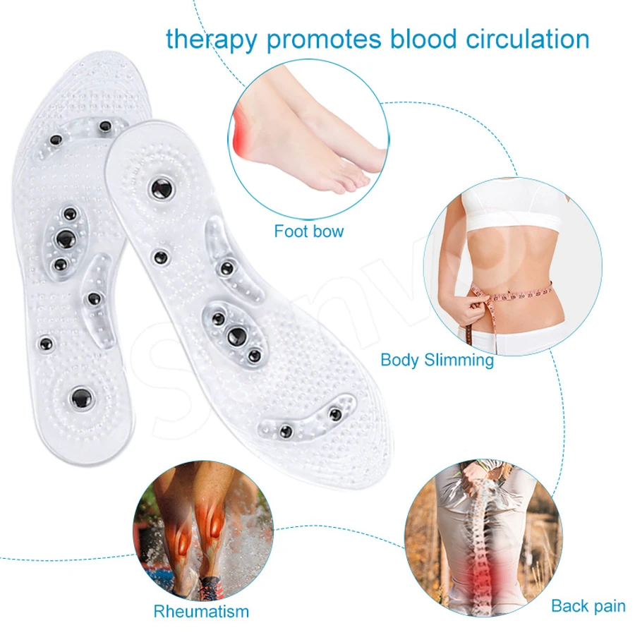 Magnetic Therapy Silicone Insoles Transparent Weight Loss Slimming Insole Massage Foot Care Shoe Pad Wholesale Dropshipping Sole