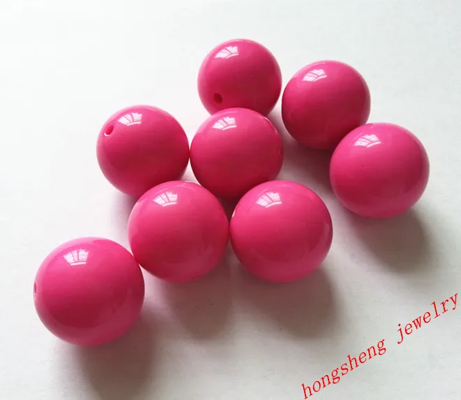 

Bright Hot pink Large 20MM 105pcs Big Chunky Gumball Bubblegum Acrylic Solid Beads ,Colorful Chunky Beads for Necklace (B01)