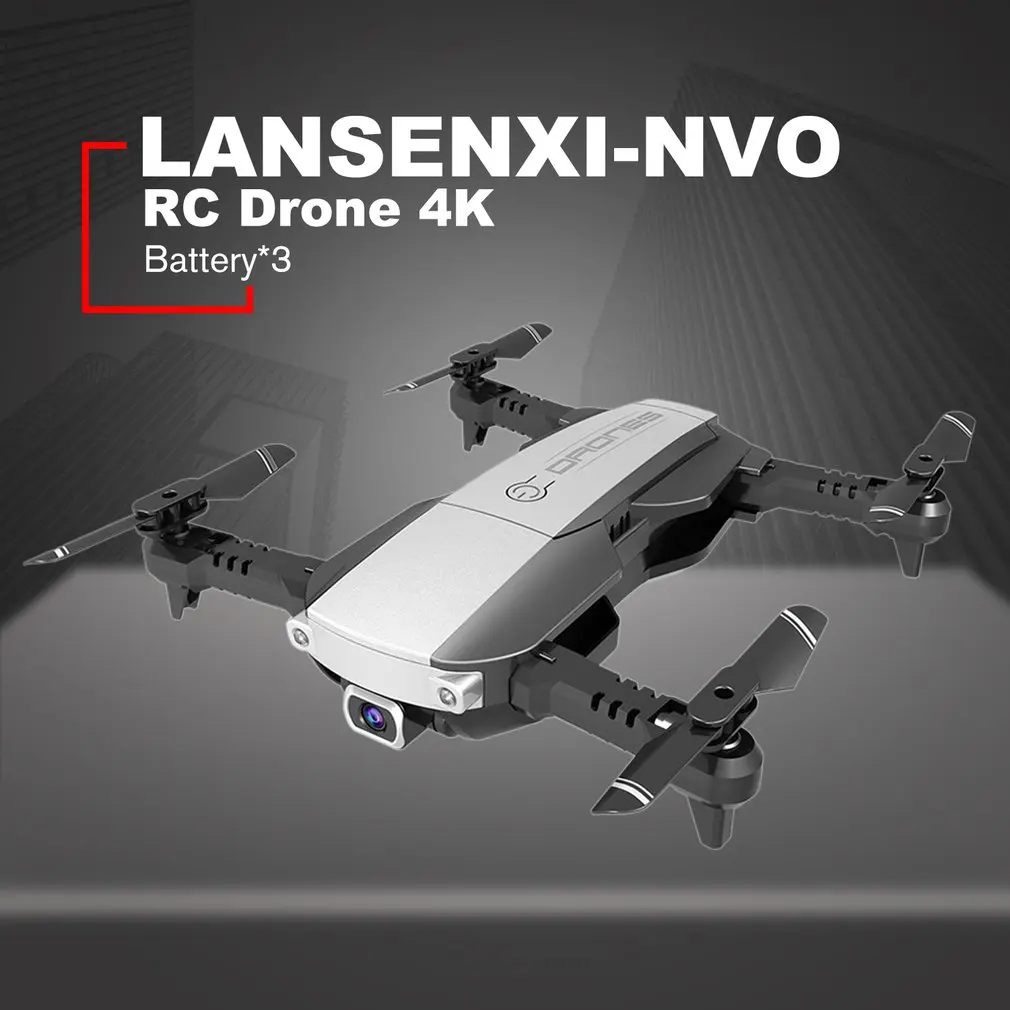 

LANSENXI-NVO RC Drone 4K Camera WiFi Optical Flow Real Time Aerial Video RC Quadcopter Aircraft Toy With 3 Battery
