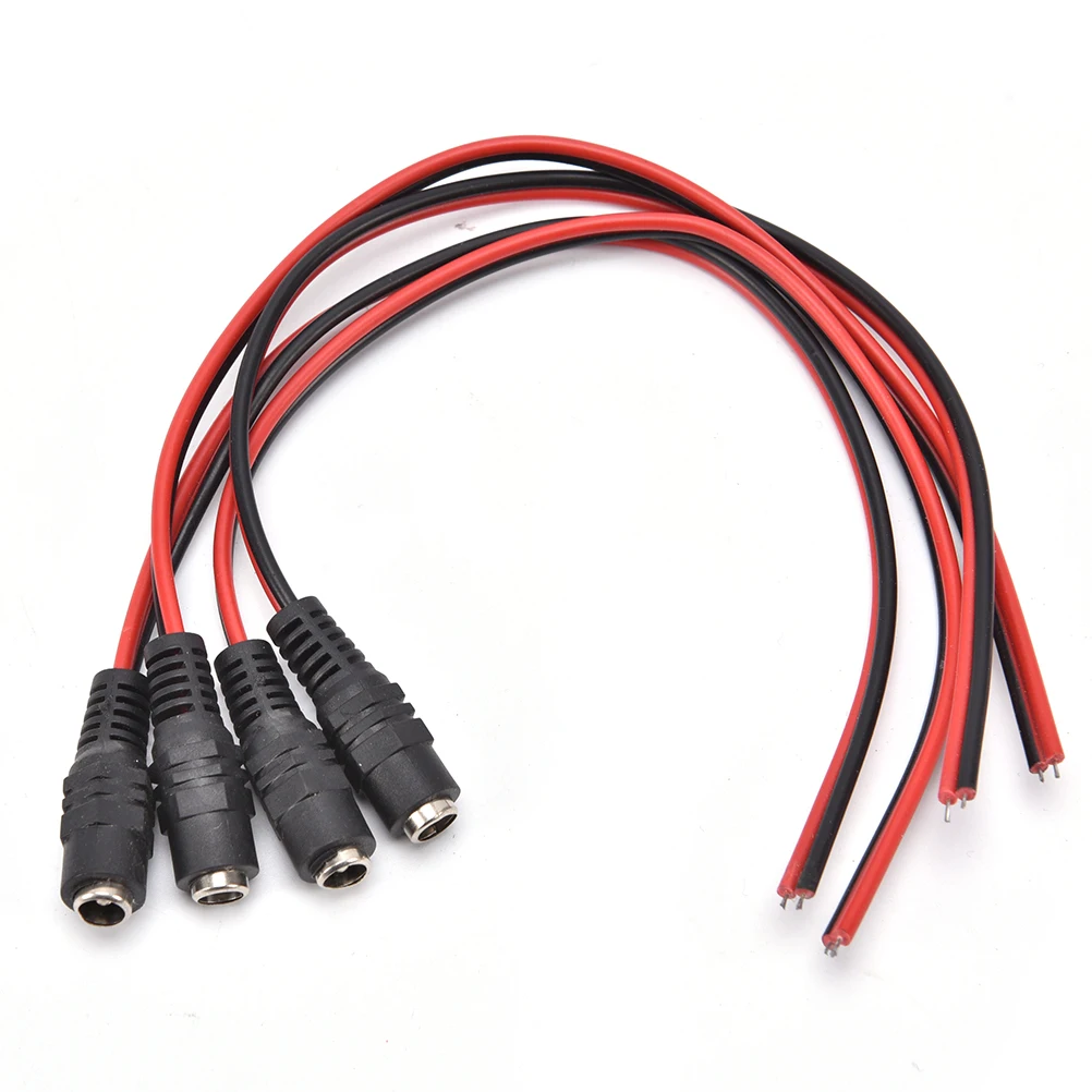 4Pcs/lot 5.5x2.1mm Cable Wire 12V Male + Female DC Power Socket Jack Plug Connector Hot Sale
